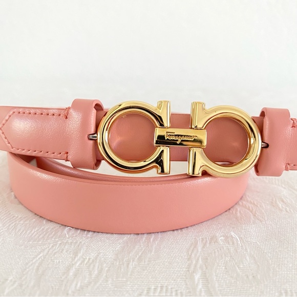 Salvatore Ferragamo pink Gancini leather belt main image 4